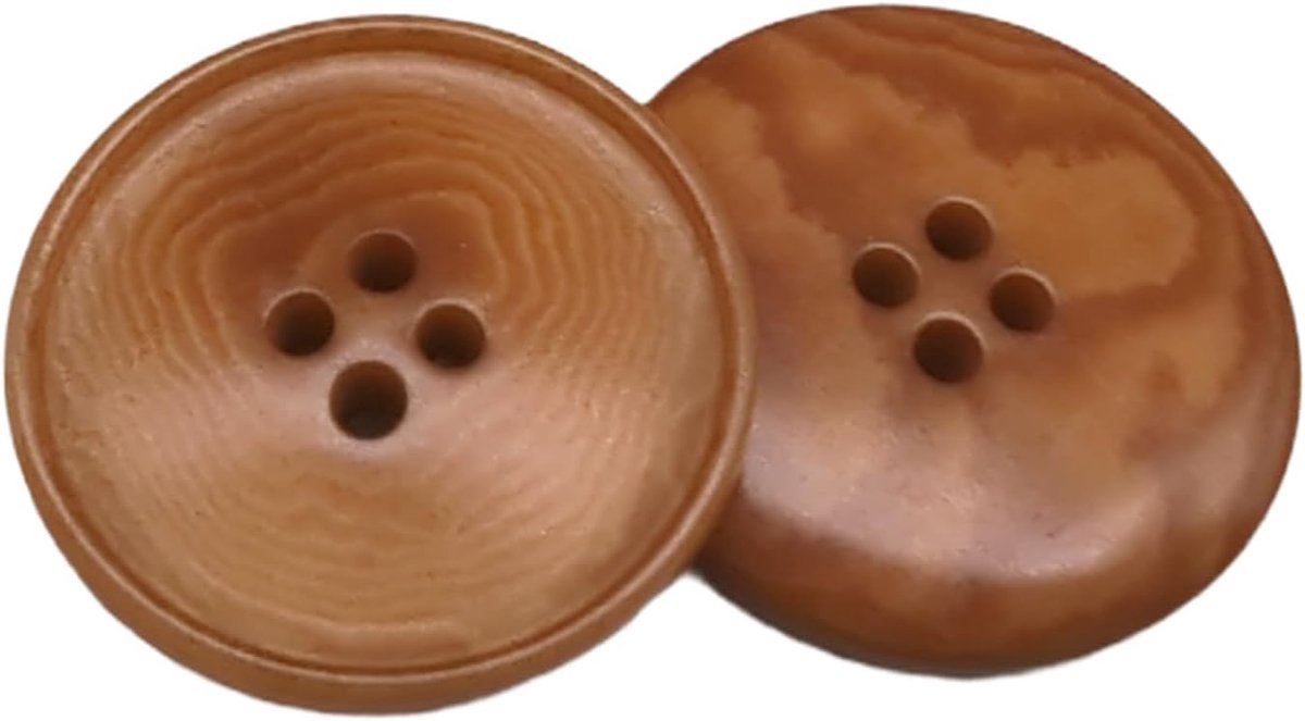 Knopen in Corozo - klein en groot, in 4 kleuren wit, rood, bruin en groen, voor baby, mantel en kleding, gemaakt en verzonden uit Spanje, bruin, 20 mm