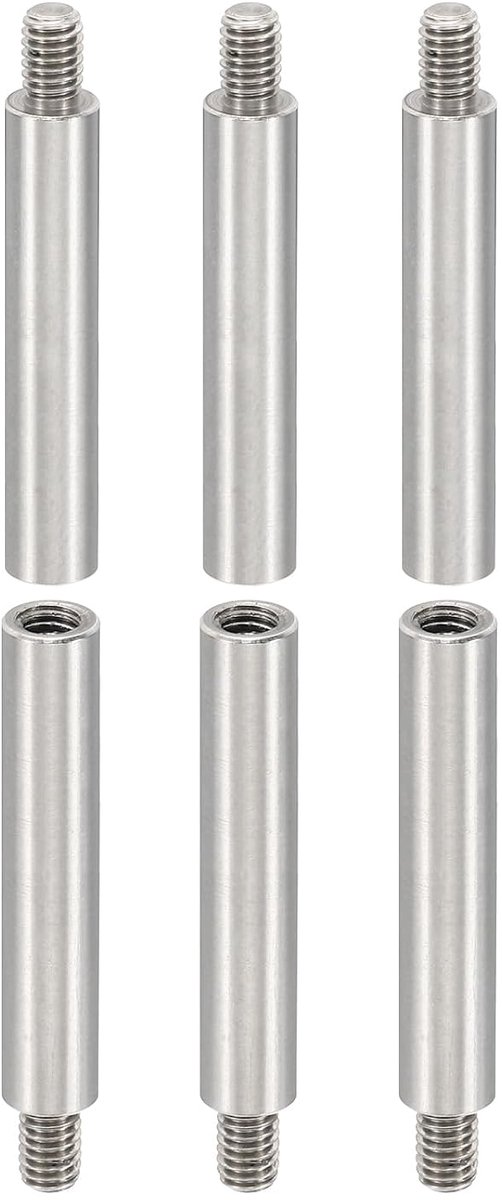 6 stuks M4 35+6 mm aluminium afstandhouders, 4 mm ID, 6 mm OD, metrisch mannelijke vrouwelijke draad adapters voor printplaat PCB