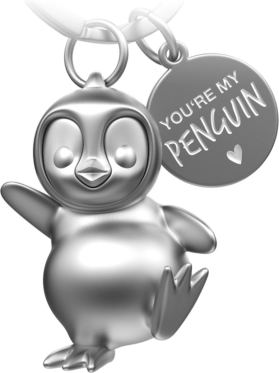 Pinguïn sleutelhanger Breezy - pinguïn geluksbrenger geschenken vriendin of vriend - partner cadeau liefde sleutelhanger voor verjaardag, jubileum - gravure You're my penguin
