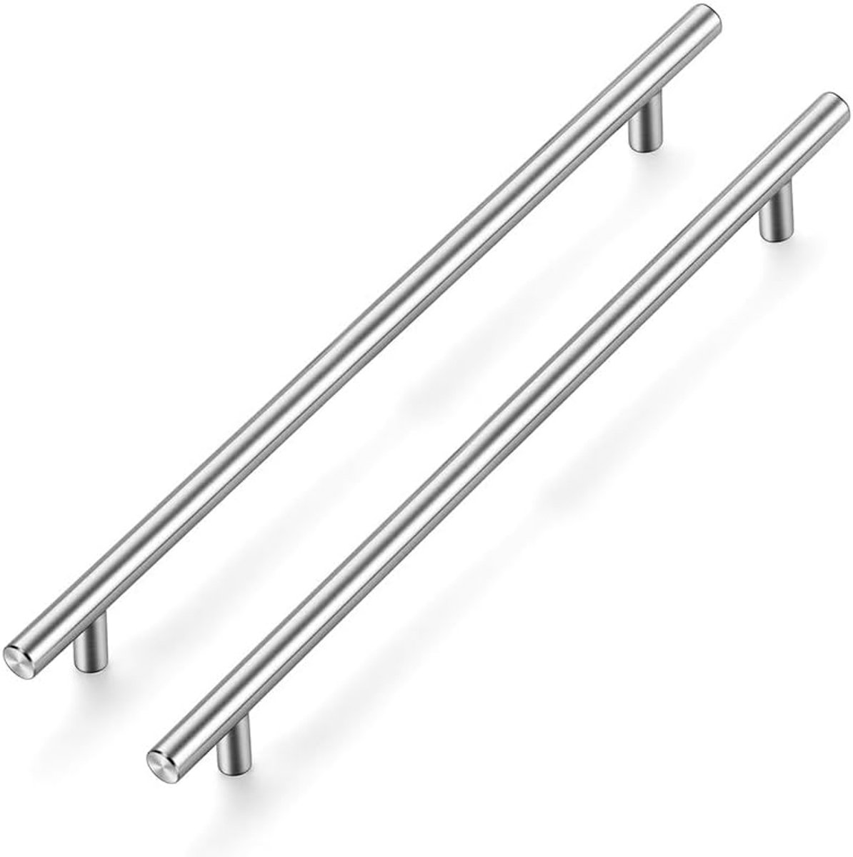 5 stuks zilveren meubelgrepen T-bar handgrepen voor keukenkasten 256 mm | Roestvrij staal, rechte stanggreep, voor keukenkasten, laden, commodes, deuren, eenvoudige meubelverbetering