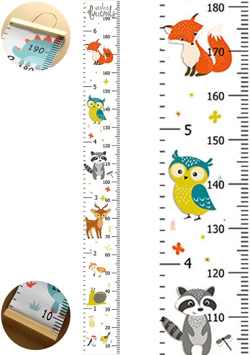 Afmetingen voor kinderen, hoogte, diagram maat, meetstang, draagbare muurstickers, lamellen voor baby en peuter, groeitafel voor slaapkamer, kinderkamer, wanddecoratie (200 cm x 20 cm)