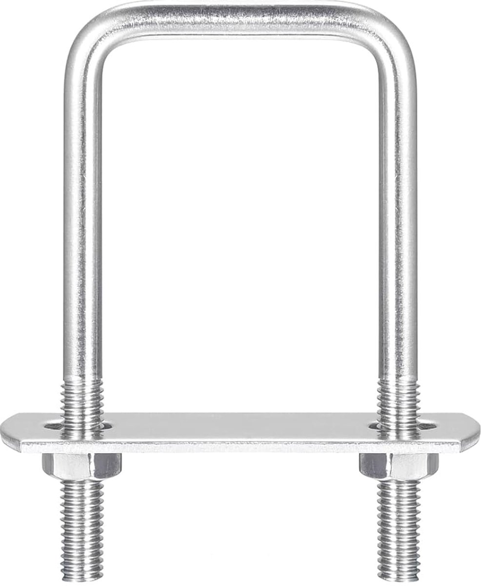 U-bouten 37 mm (1,46 ") binnenbreedte 70 mm lengte M6 304 roestvrij staal U klemschroef met moer en plaat voor boottrailer