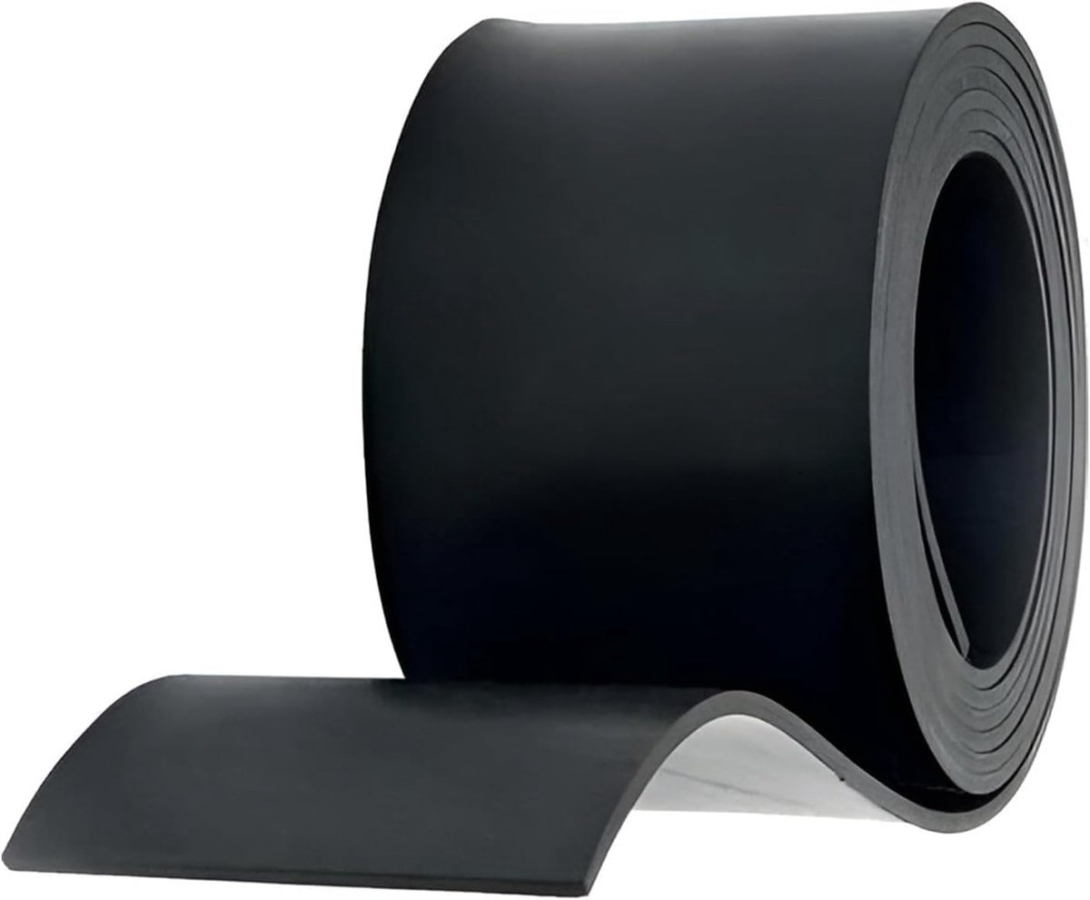 Rubberen matrol (EPDM), rubberen plaat, ideale rubberen strip in 20 cm (B) x 2 m (L) x 5 mm (T), flexibel en weerbestendig, perfect voor garagevloeren, afdichting, isolatie, randen, reparaties