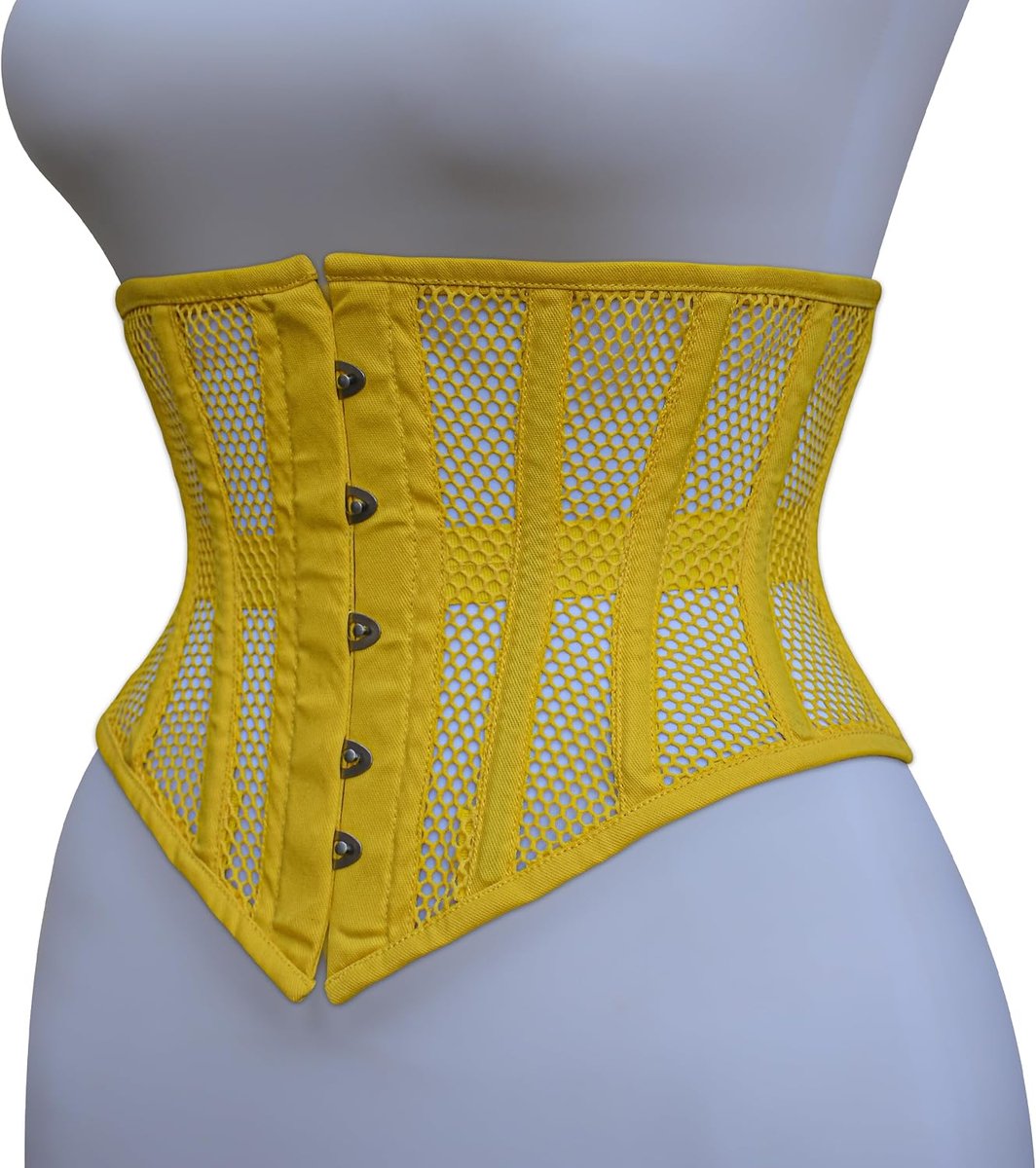 Underbust Corset Zwart Mesh Steel Boned Waist Trainer Body Shaper Cincher Waspie Heavy Duty Short Torso Taillekorset