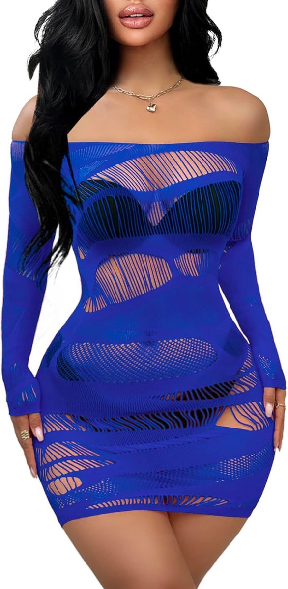 Dameslingerie Jurk Babydoll Nachtkleding Visnet Bodycon Mini-jurk Clubwear