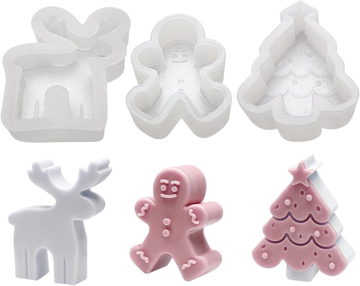 kaarsvorm peperkoekmannetje kaars siliconen vorm eland kaars siliconen vorm aroma kaarsvorm om zelf kaarsen te maken voor het maken van kaarsen, aromastenen, chocolade (3 stuks)