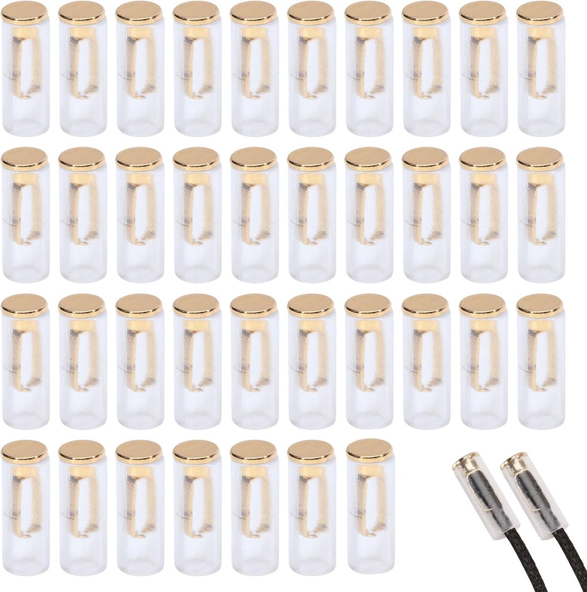 40 Sets Schoenveter Tips Legering Schoen Lace End Tip Hars Vervanging Koord Uiteinden Voor Shoestring Pantstring Vervanging Golden