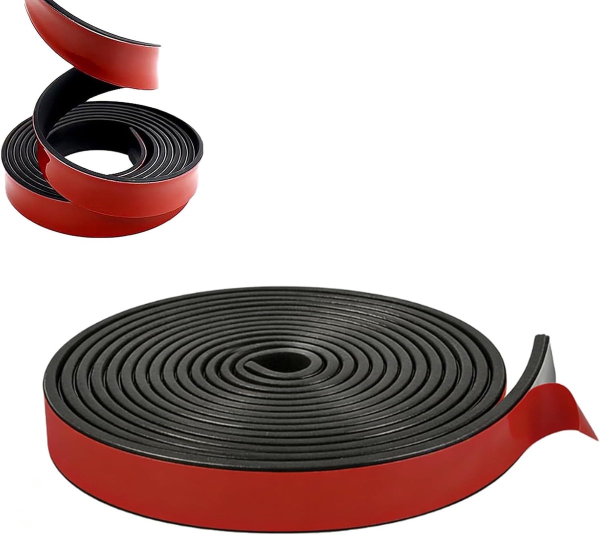 Rubberen strips, zelfklevend, 20 mm x 3 mm x 3 m, massief rubberen profiel, rubberen profielen voor afdichtingen, neopreen rubberen strip, rubberen mat