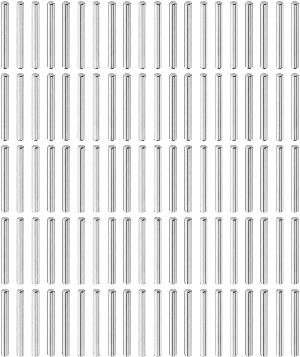 100 stuks 4 mm x 35 mm plugstiften, 304 roestvrij staal, cilindrische planksteunpinnen, positioneringspen, plankbevestigingselementen voor boekenkast, kast, meubelcomponent (GB119), zilver