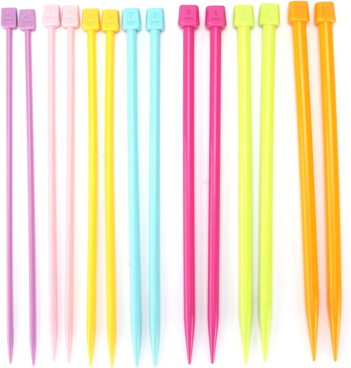 Plastic Naalden, 14 Stuks Breinaalden Veelkleurig Draagbaar 25cm Truinaald Plastic Weefgereedschap Breinaalden Set Haakpakket Naainaalden voor Kinderen voor Doe-het-zelf