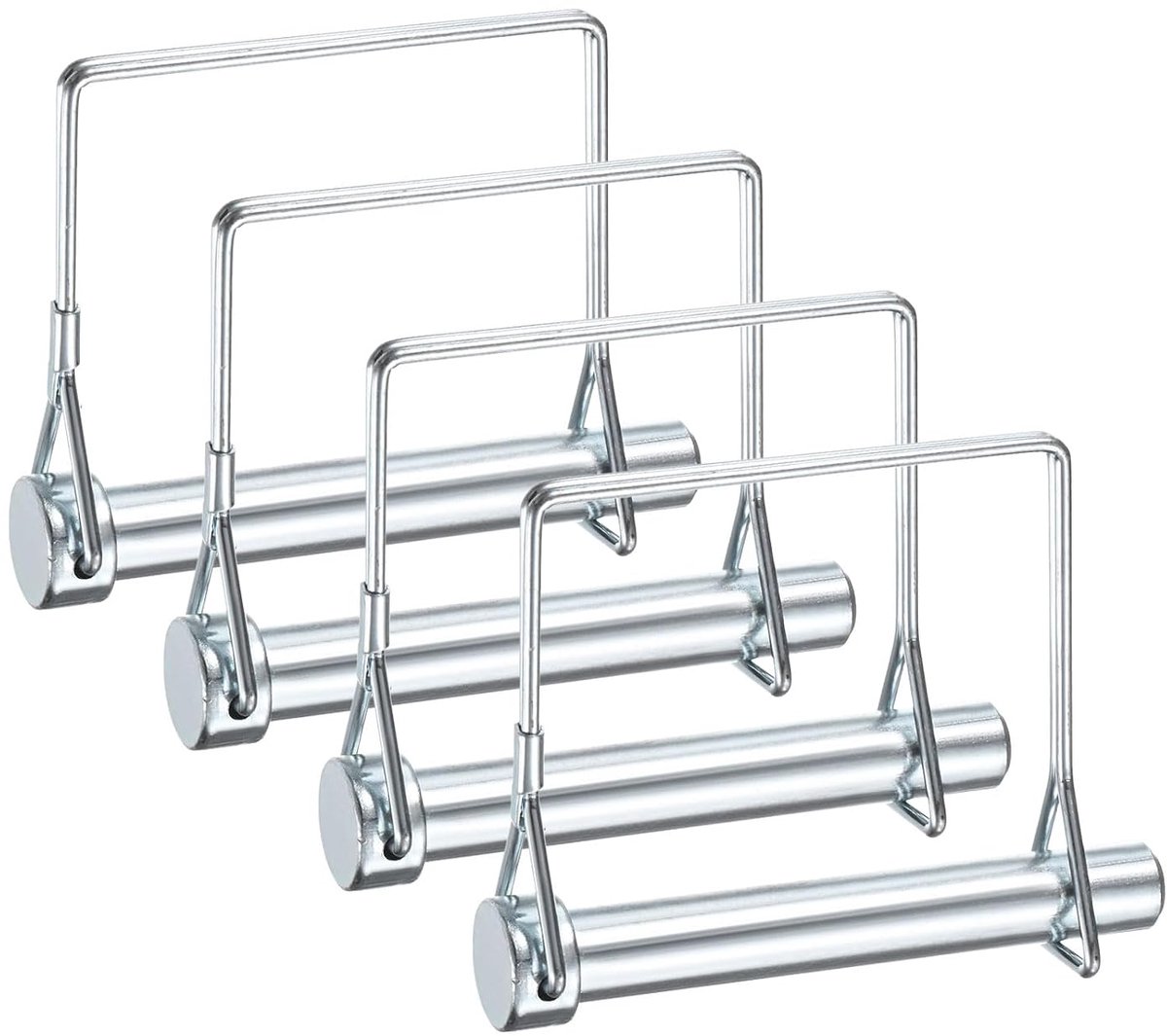 METERXITY Set van 4 voor aanhangers, 12 mm x 80 mm (D x L), D-pen van verzinkt koolstofstaal, vergrendelingsbouten met draad voor landbouwaanhangers, Vigoria grijpass