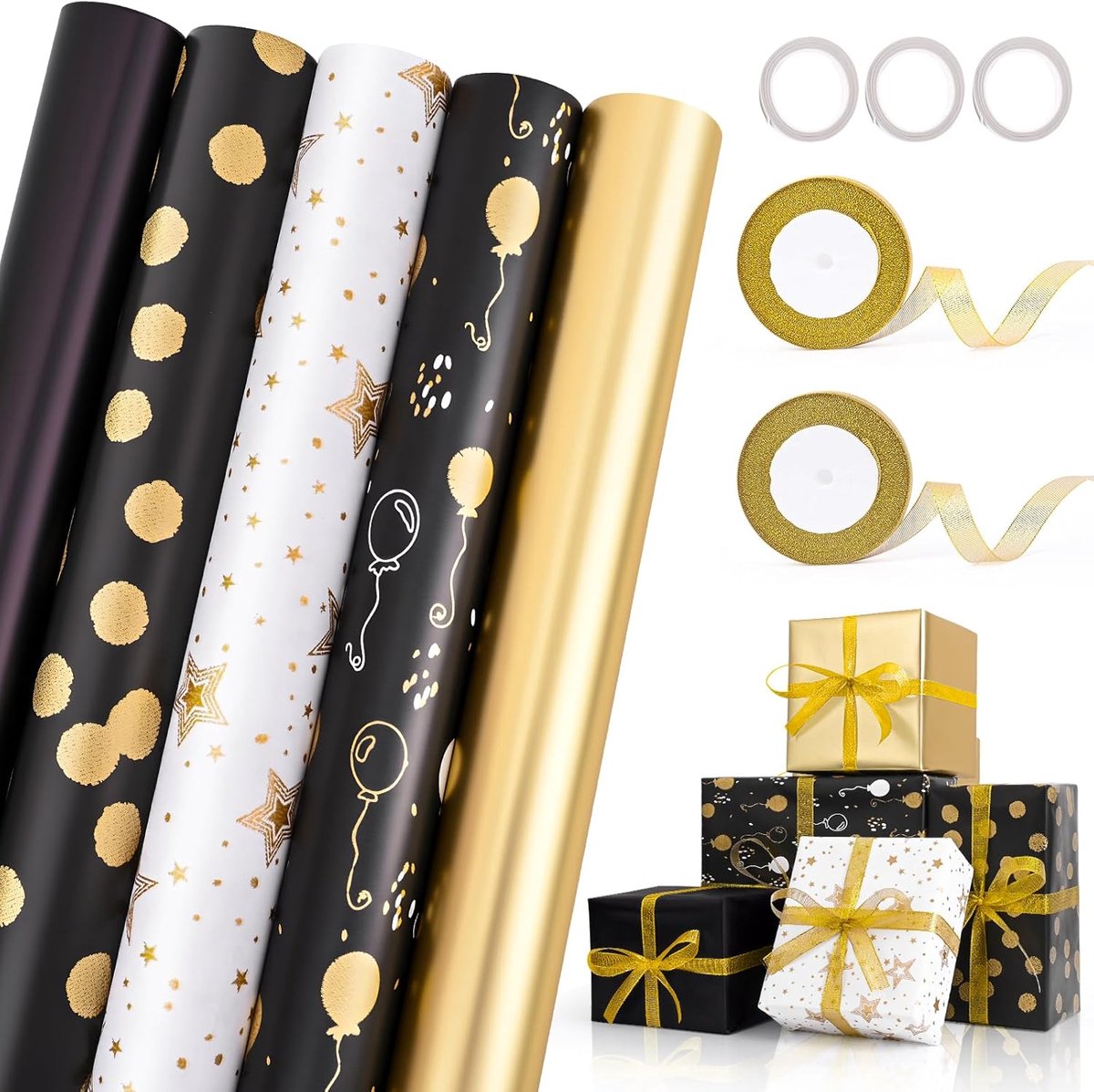 Cadeaupapierset, 3 m x 43 cm cadeaupapier