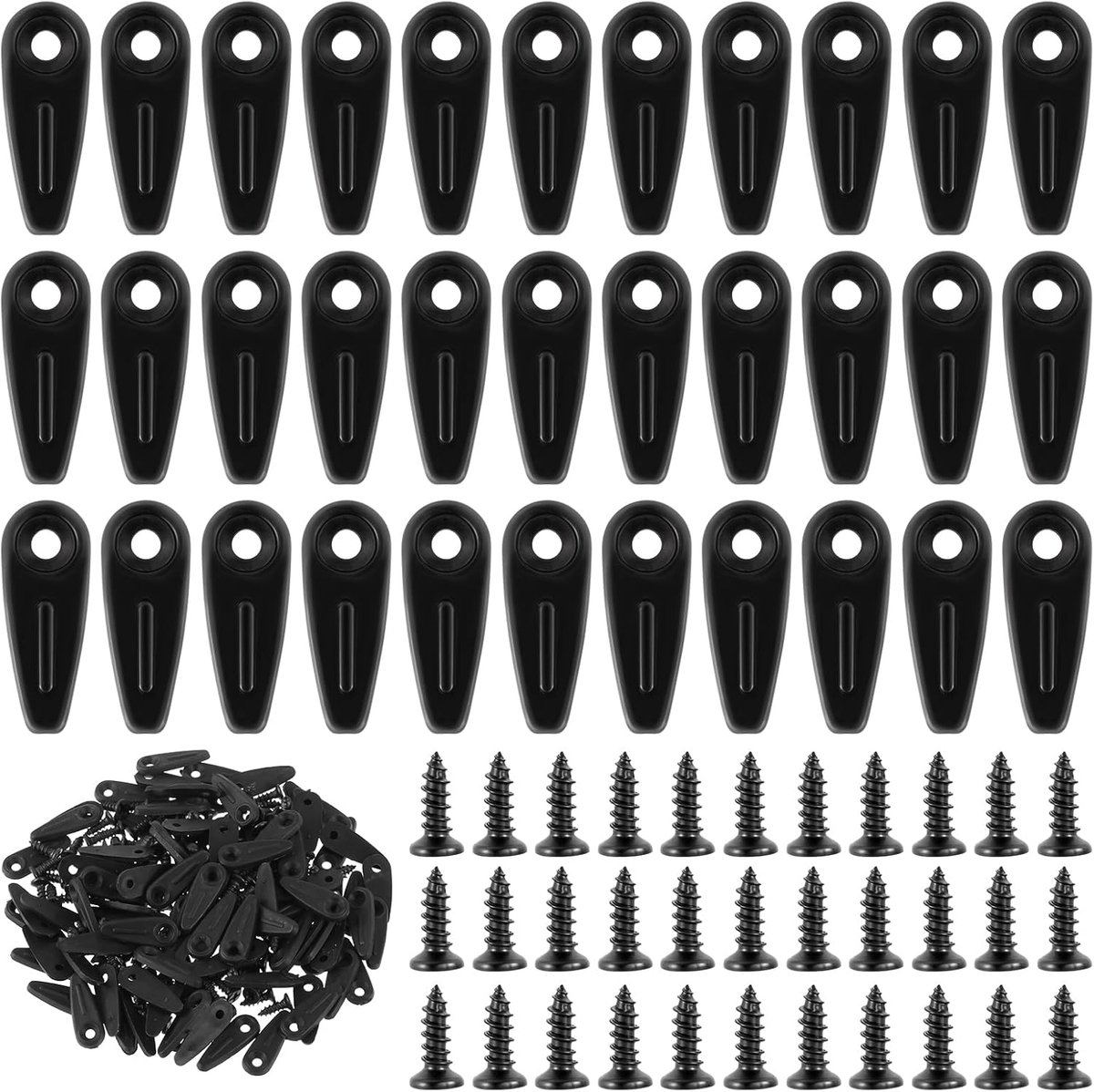 100 stuks fotolijst steunclips met 100 stuks schroeven fotolijst hoekbevestigingen voor het ophangen van foto's, kunstwerken, geschenkdoos en decoratiedoos (zwart)