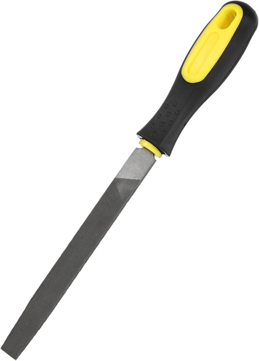 METERXITY Platte metalen vijl 15,5 cm, High Carbon Steel File Diamond File Hand File W PVC Grip Handvat voor Hout/Metaal/Keramiek/Glas/Steen/Sieraden/Tegel/Model/DIY/Slijpvijl