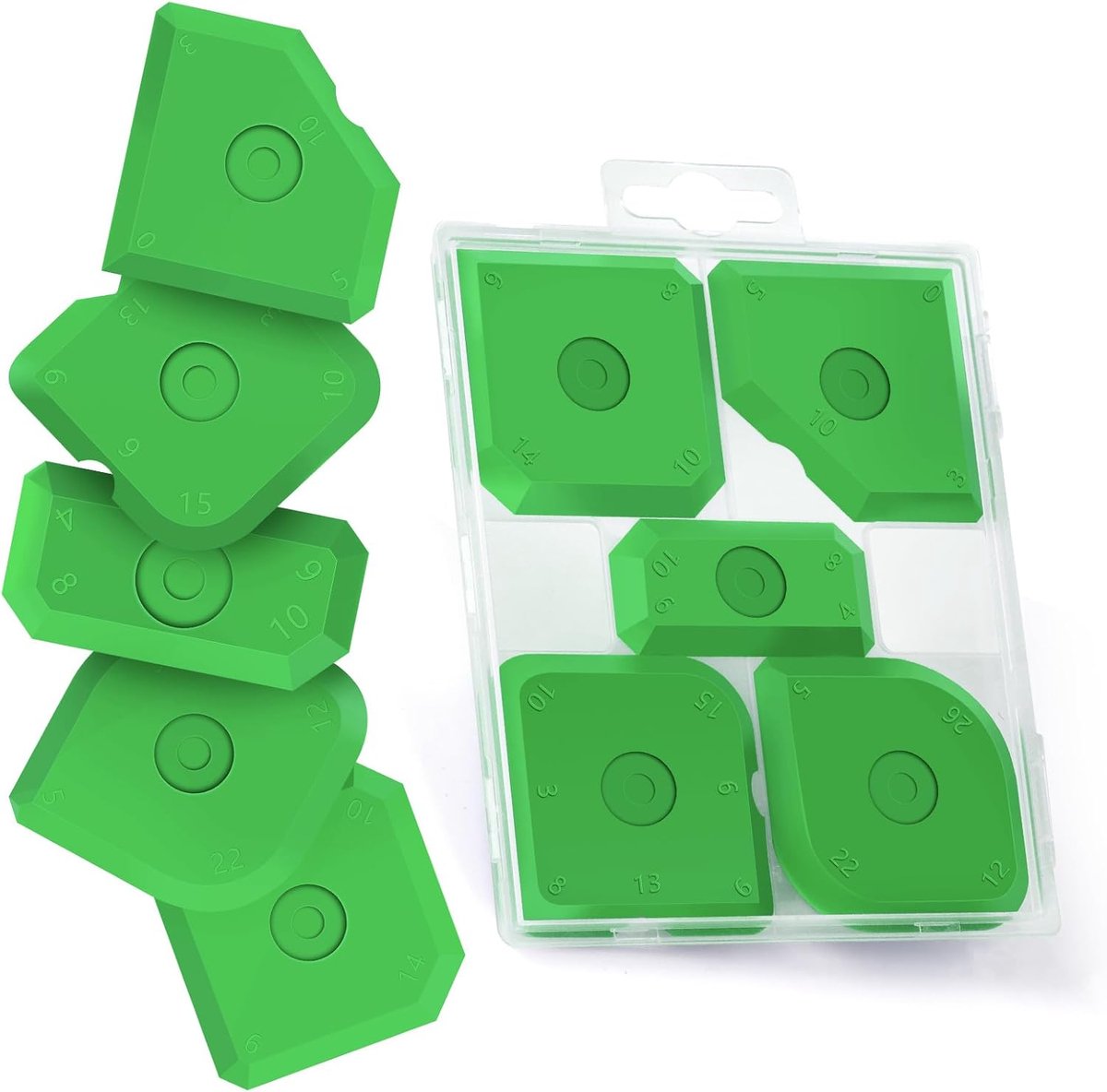 5 stuks voegengladmaker, siliconen trekker, voegtrekker, siliconen voegspatel, professionele voegenglader, siliconen spatel