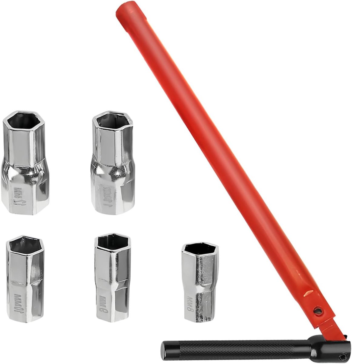 Set van 6 stuks kraansleutels voor wastafel, waterkraan, moersleutel voor moeren, kranen, dopsleutelset, gereedschap voor de installatie van kranen voor badkamer, keuken