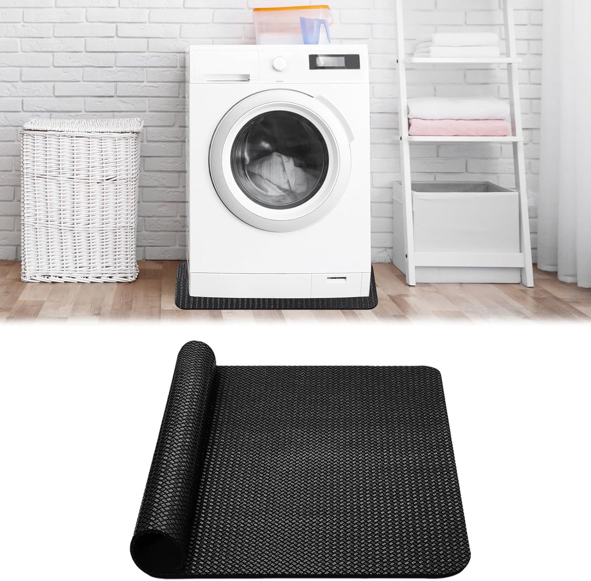 Anti-vibratiemat aan beide zijden voor wasmachine, trillingsdemper, rubberen mat, vloermat, onderkoelkast, matten, vloerbeschermingsmat voor droger, 60 x 60 cm