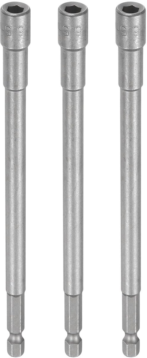 3-delig stel snelwisselkoppen, 5,5 mm moersleutelset stel snelwisselkoppen, 1/4 inch zeskantschacht 150 mm extra lang magnetisch staal, boutenset voor boor, accuschroevendraaier