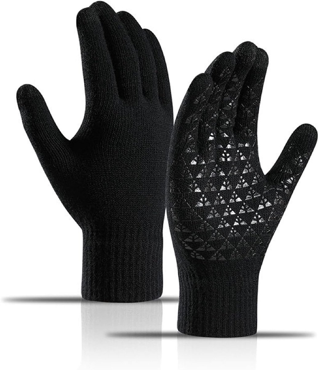 Handschoenen voor heren en dames, touchscreen-handschoenen met zachte voering en antislip siliconen handpalm, ideaal voor fietsen, hardlopen, skiën, motorrijden en wintersport in de open lucht