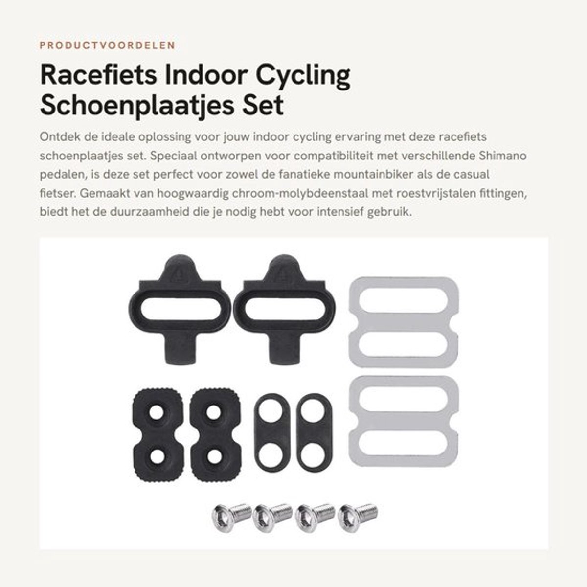 Schoenplaatjes Duurzaam - Compatibel met Shimano PD-M520/M540/M324/M545/M424/M647/M959 - SPD/Schoenplaatjes - Chroom-molybdeenstaal - Roestvrij staal - Stevig en duurzaam - Fietsklemmen