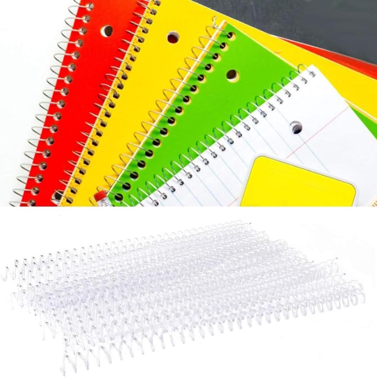 Binding Ring Spring Spiral Rings voor losbladig A4-papier 20st 30 gaats(13 mm * 30 gaten transparant 20 strips)