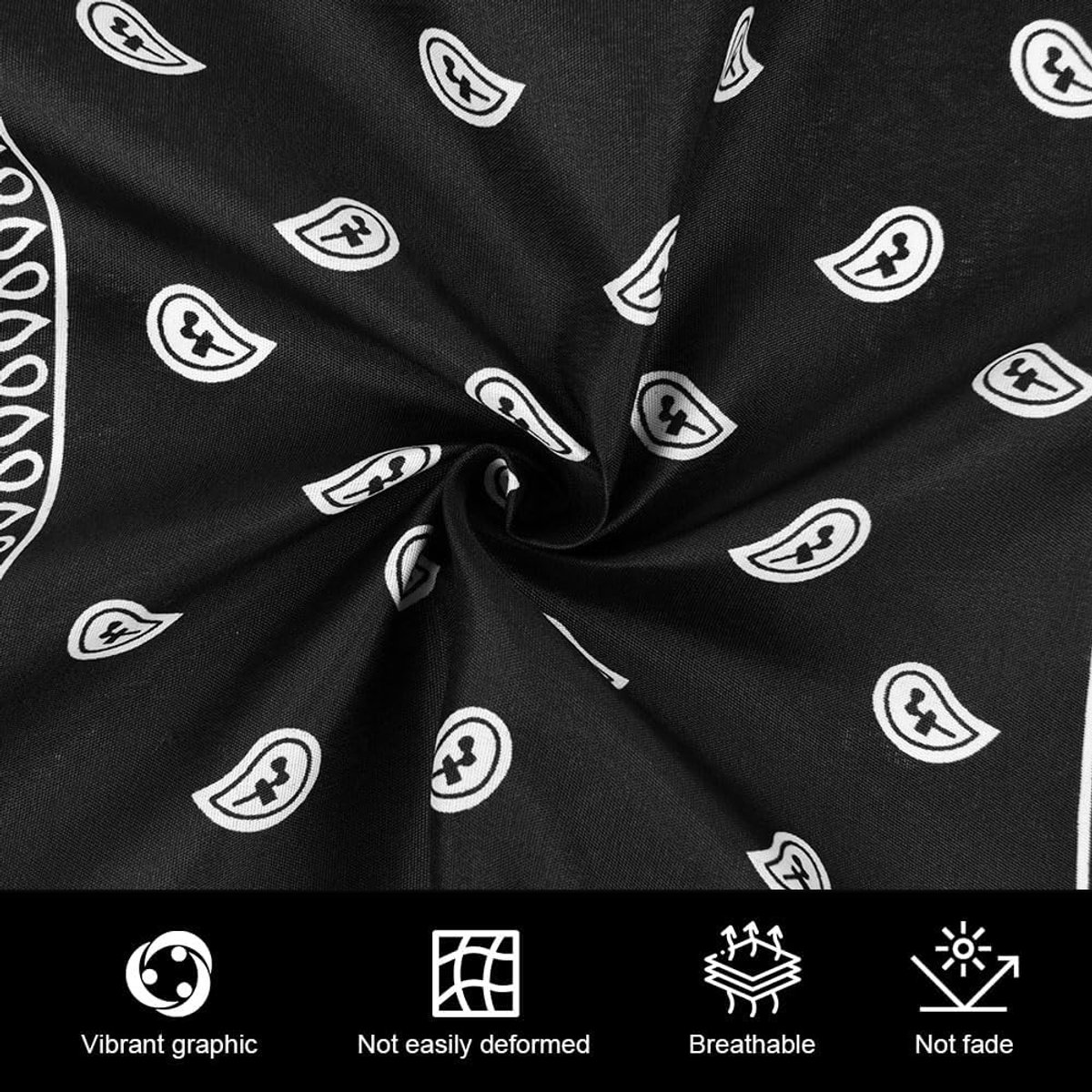 Bandana Dames en Heren, Nickitdoeken Katoenen Hoofddoek Voor Mannen, Uniseks Doek Binddoek, Hoofddeksels aarsjaal paisley-patroon, (55 x 55 cm)