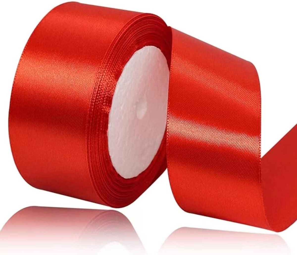 rood 40 mm breed, 23 meter satijnen linten, rood stoffen lint, kunsthandwerk, kransen, bruiloftsdecoratie, Kerstmis, haarbogen, boeketten, verjaardag en geschenkverpakking