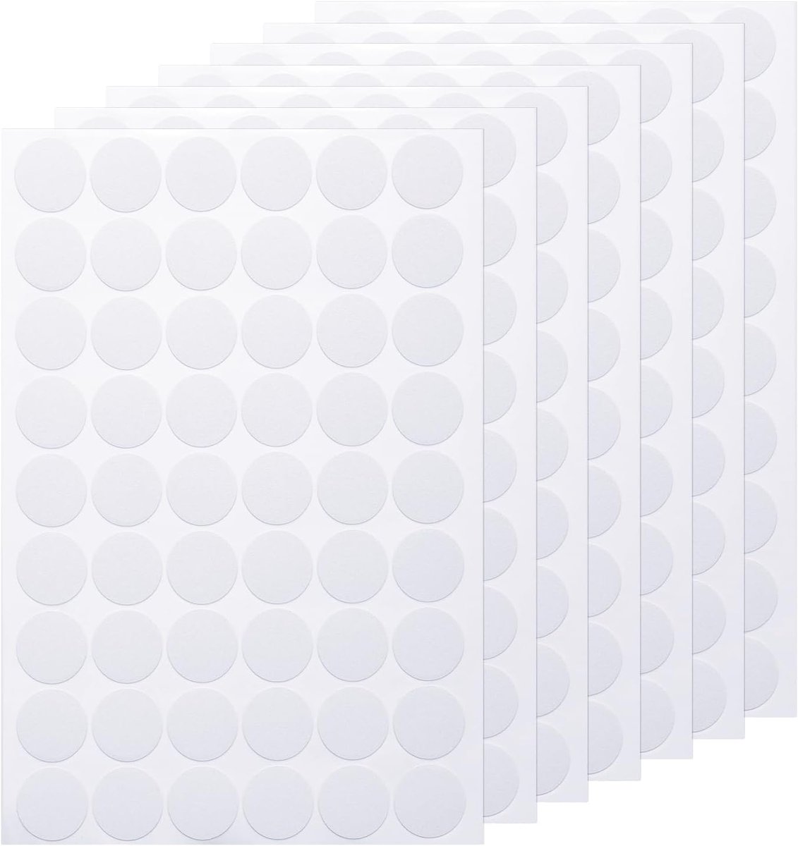 7 vellen/378 stuks zelfklevende stickers schroefgaten, 2,1 cm pvc schroefgatafdekking, stickers gaten voor meubels, kast, hout, muur, bureau, tafel, tafel, wit, crème