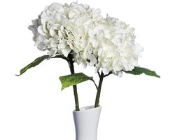 huaao 2 stuks grote kunstmatige hortensia's, kunstbloemen, net als echte lange stengel, hortensia, bloemstuk, boeket, decoratie voor bruiloft, kantoor, middenstuk, woonkamer, feest, wit