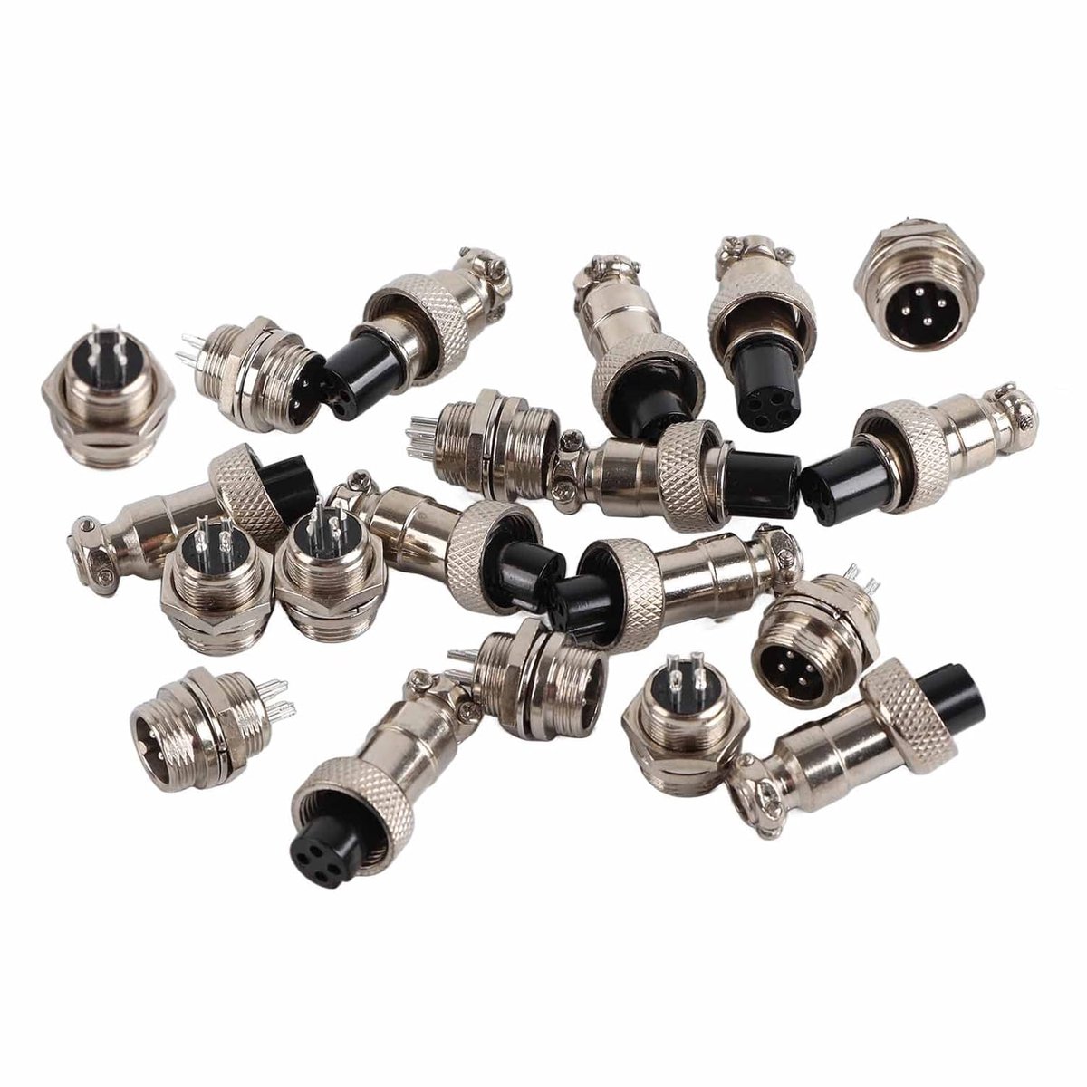 Panel metaalmontage rond metaal luchtvaart stekker adapter, 10 set GX12 4-pins 12mm luchtvaart connector stekker, luchtvaartstekker + metaalbussenstekker