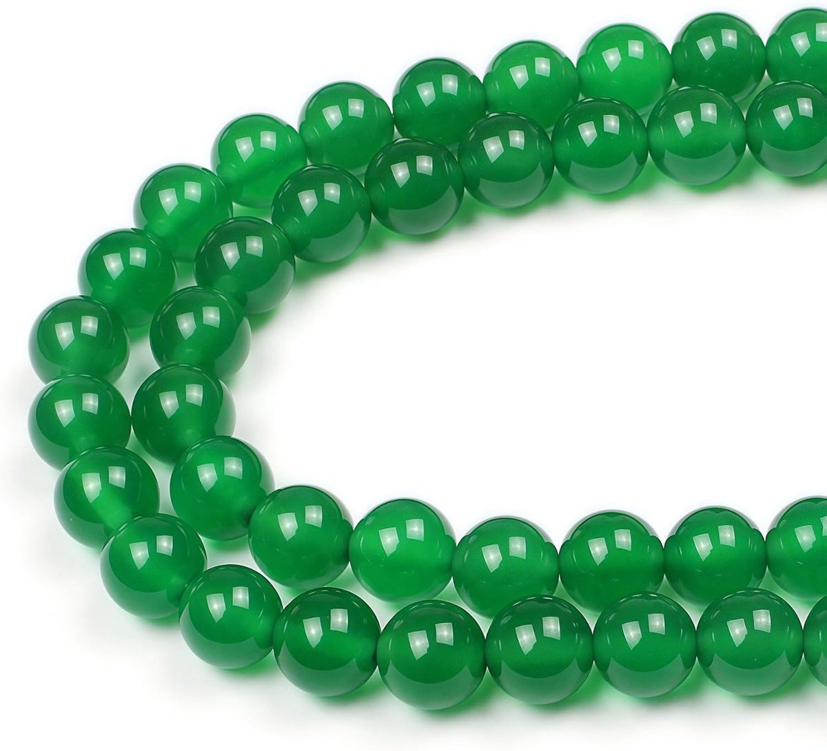 Kralen Groen Agaat Ronde Losse Natuurlijke Halfedelsteen Kralen Voor het Maken van Sieraden Armbanden Kettingen