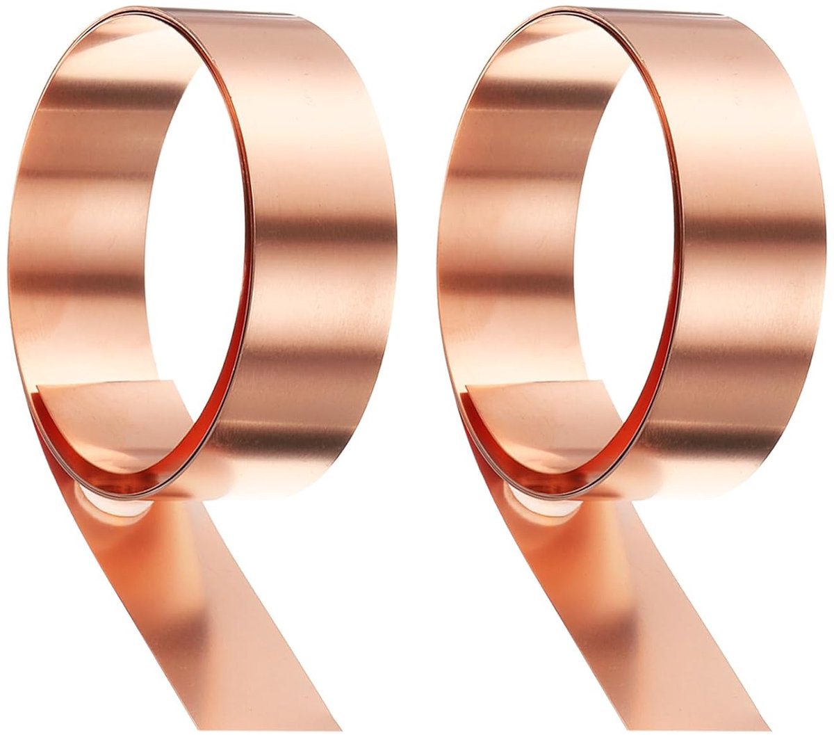 2 stuks koperplaatrol, 0,1 mm dikke koperplaat, 99,95% puur koperband, waterdichte metalen folieplaat voor de bouw van doe-het-zelf elektronica (0,8 inch breed x 3,28 ft)