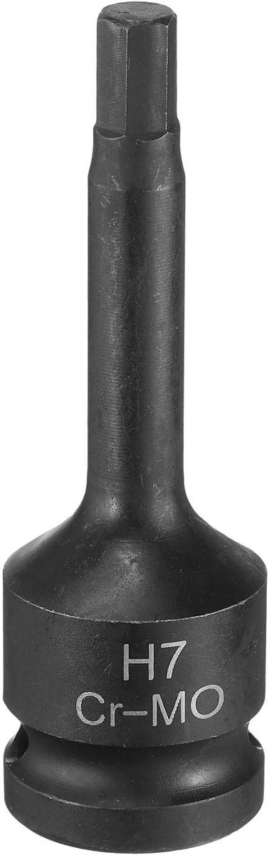 7 mm zeskantige slagschroevendraaier-bit-stopcontact H7 1/2 inch CR-MO-staal fosfaat verlengstuk zeskantschroevendraaier socket adapter voor auto-monteur werkreparatie onderhoud
