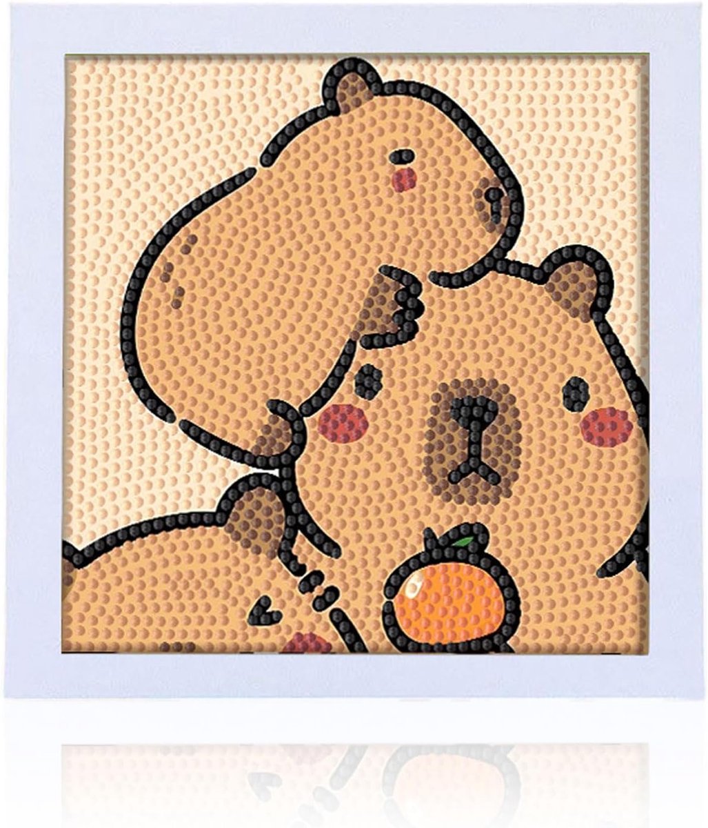 Diamond Painting voor kinderen vanaf 6 jaar, 5D-dieren, diamantschilderij met lijst, knutselset, veilig, creatieve cadeaus voor meisjes en jongens, doe-het-zelf mozaïekset, woonwanddecoratie (A