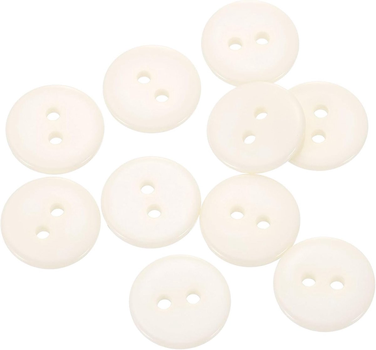 10 stuks hars-naaiknoppen, 15 mm (5/8 inch) 2 gaten ronde ambachtelijke decoratie knopen voor mantel, kleding vakantiedecoratie, beige