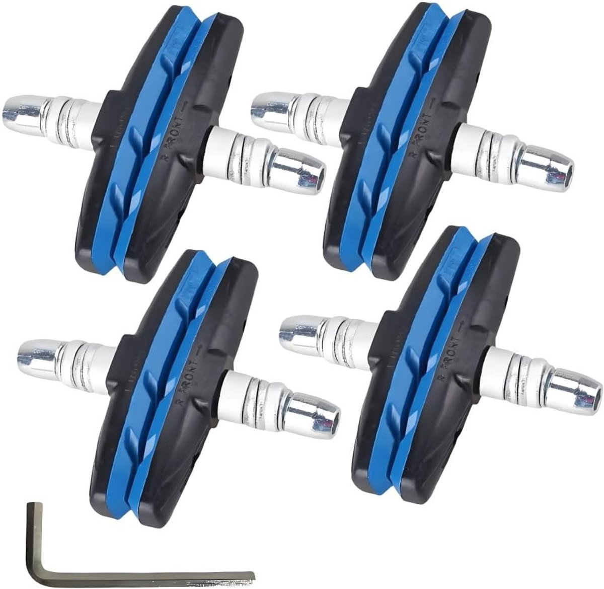 2 paar met montagegereedschap, 70 mm, rubber, V-rem voor fietsremklauw