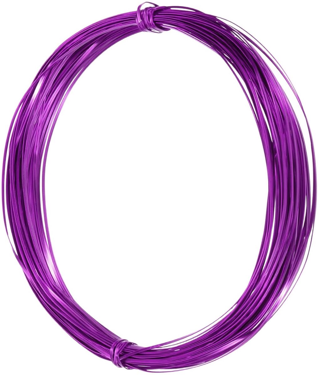 Draad om te knutselen, 20 m dikte 0,3 mm, flexibele metaaldraad voor bloemschikken, sieraden, modelbouw, doe-het-zelf, sieraden, paars