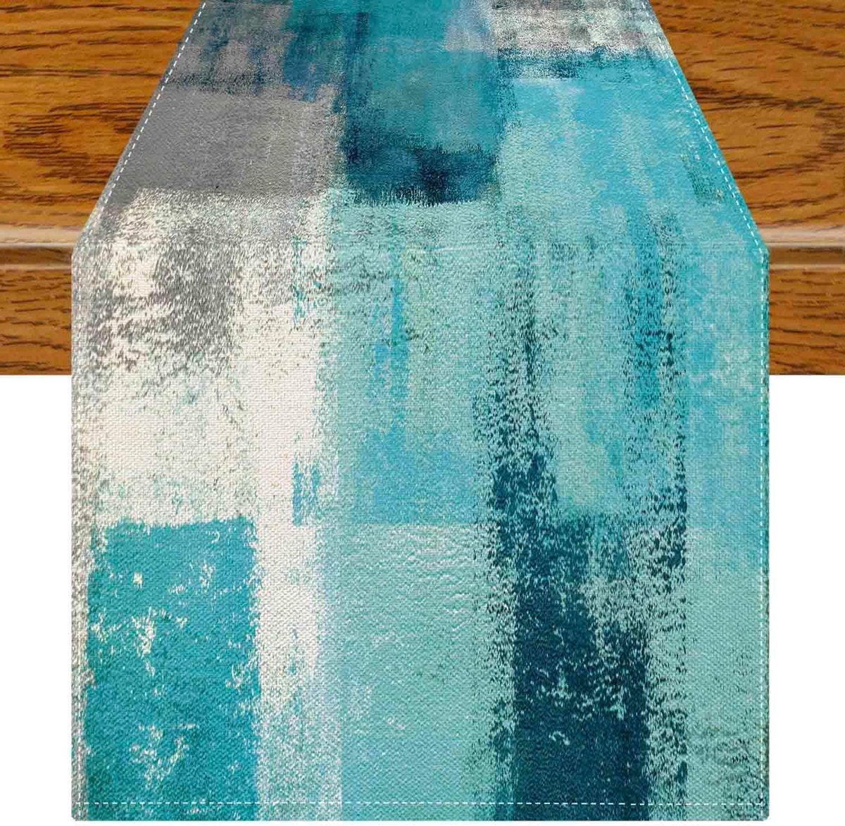 Tafelloper modern turquoise tafelloper lente decoratie retro boho 40 x 140 cm moderne tafeldecoratie winter herfst indoor
