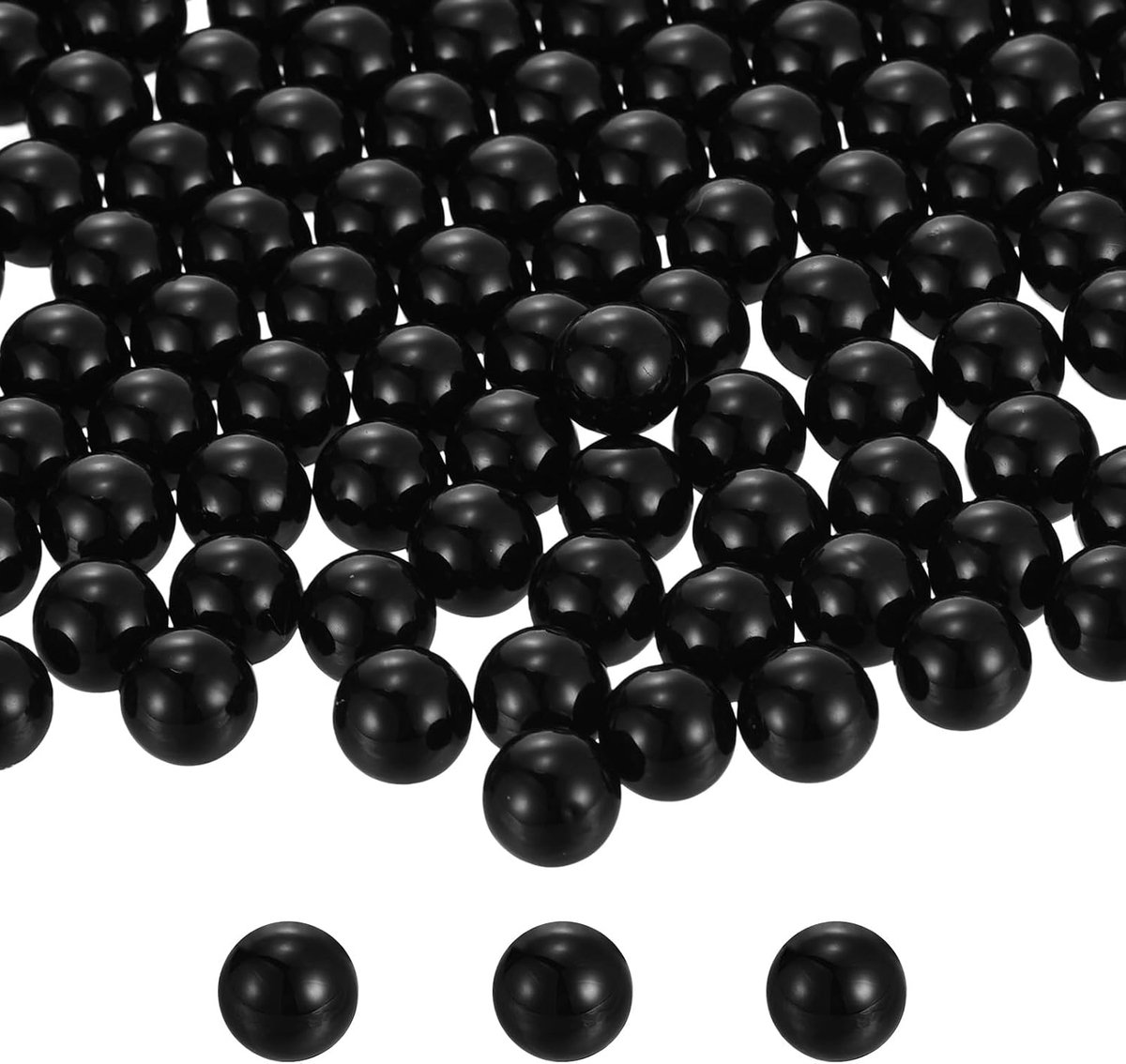 580 stuks 10 mm zwarte kralen, ABS kunstparels, vazenvuller, 300 g, ornamentvulling voor knutselen, middenstukken, sieraden, aquariumdecoratie