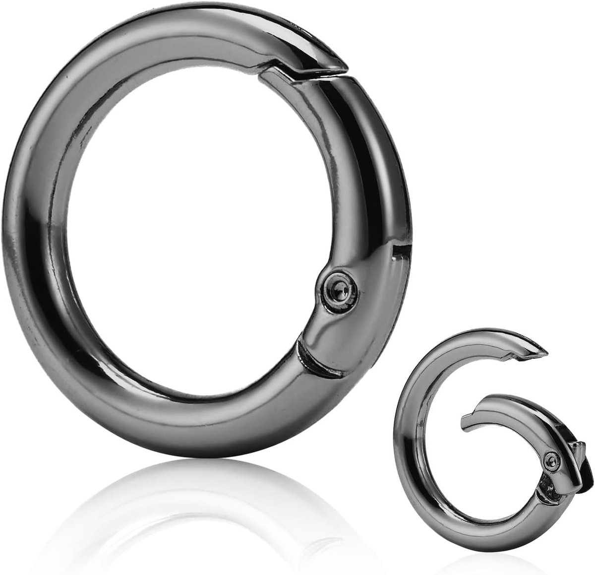 ronde metalen karabijnhaak voor sleutelhangers, handtassen, portefeuilles, tassen en doe-het-zelf decoraties, Geweer, 19mm