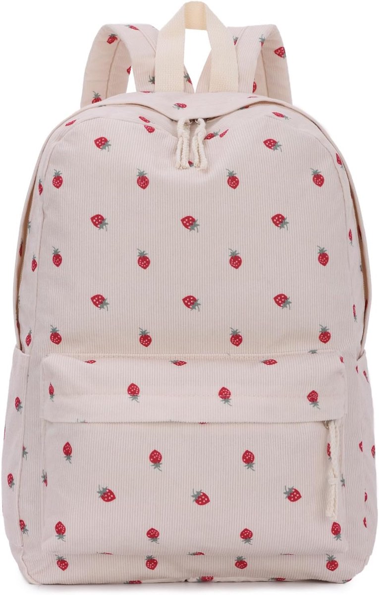Gedrukt Rugzak Voor Tiener Meisjes Leuke Kawaii Corduroy Elementaire Middelbare School Rugzak Laptop Rugzak