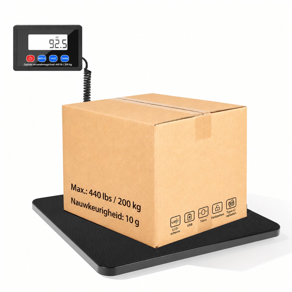 Pakketweegschaal 200 kg/10 g - Voor Pakketten, Bagage en Magazijn