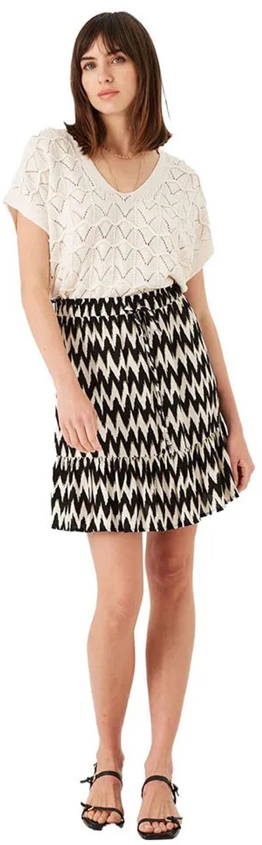 GARCIA Dames All over print Rok Zwart - Maat M