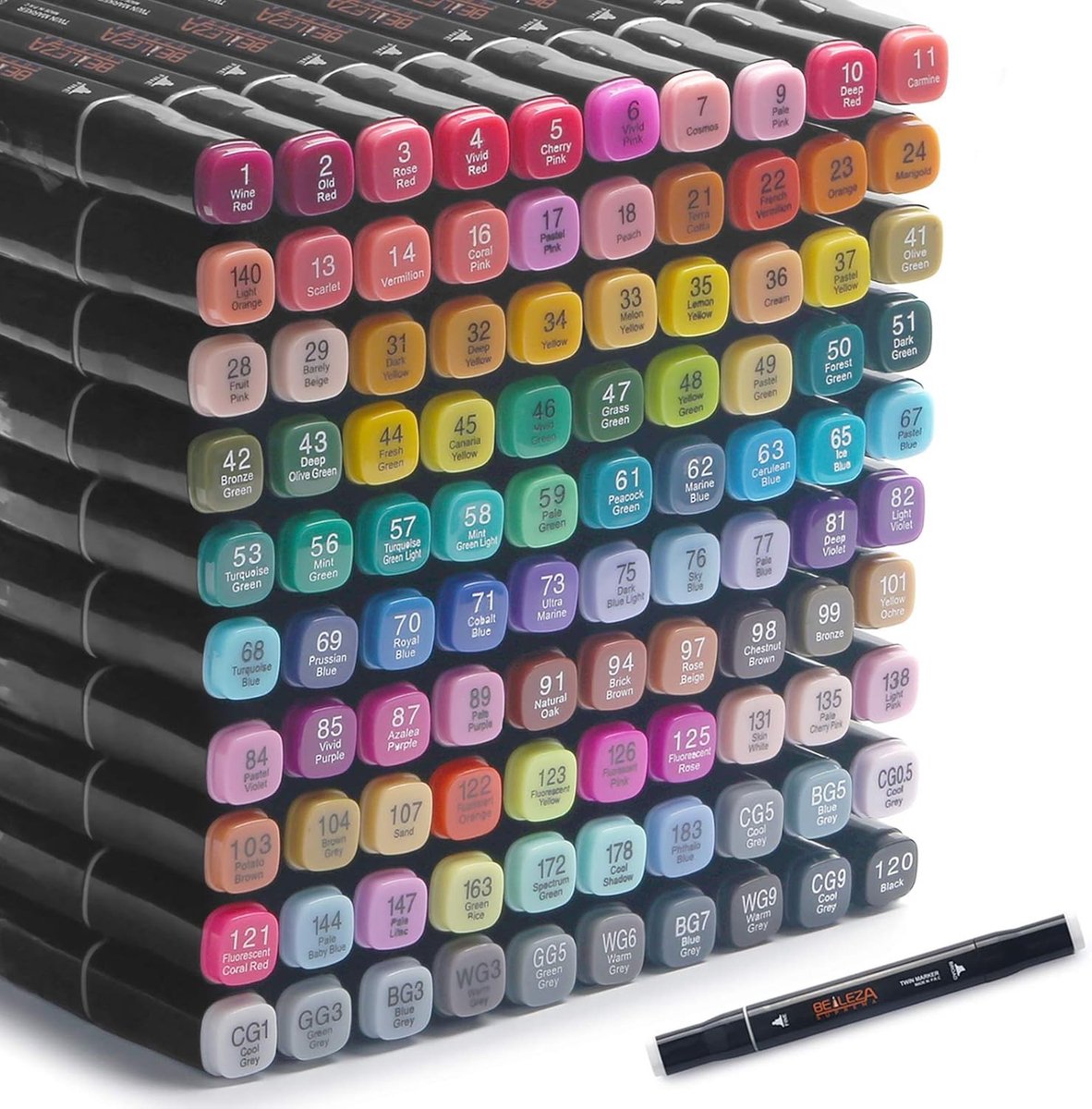 Kunststiften Set - Alcoholgebaseerde Markers - Dubbele Tips - Professionele Kwaliteit - Voor Kunstenaars