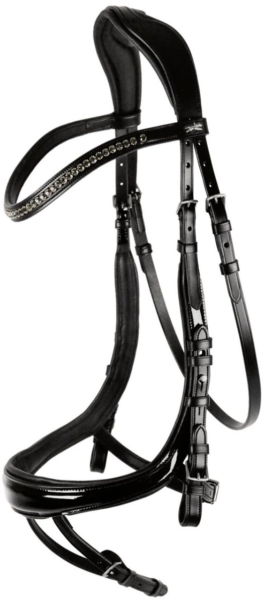Schockemöhle hoofdstel Equitus BETA - Black patent - Extra Full