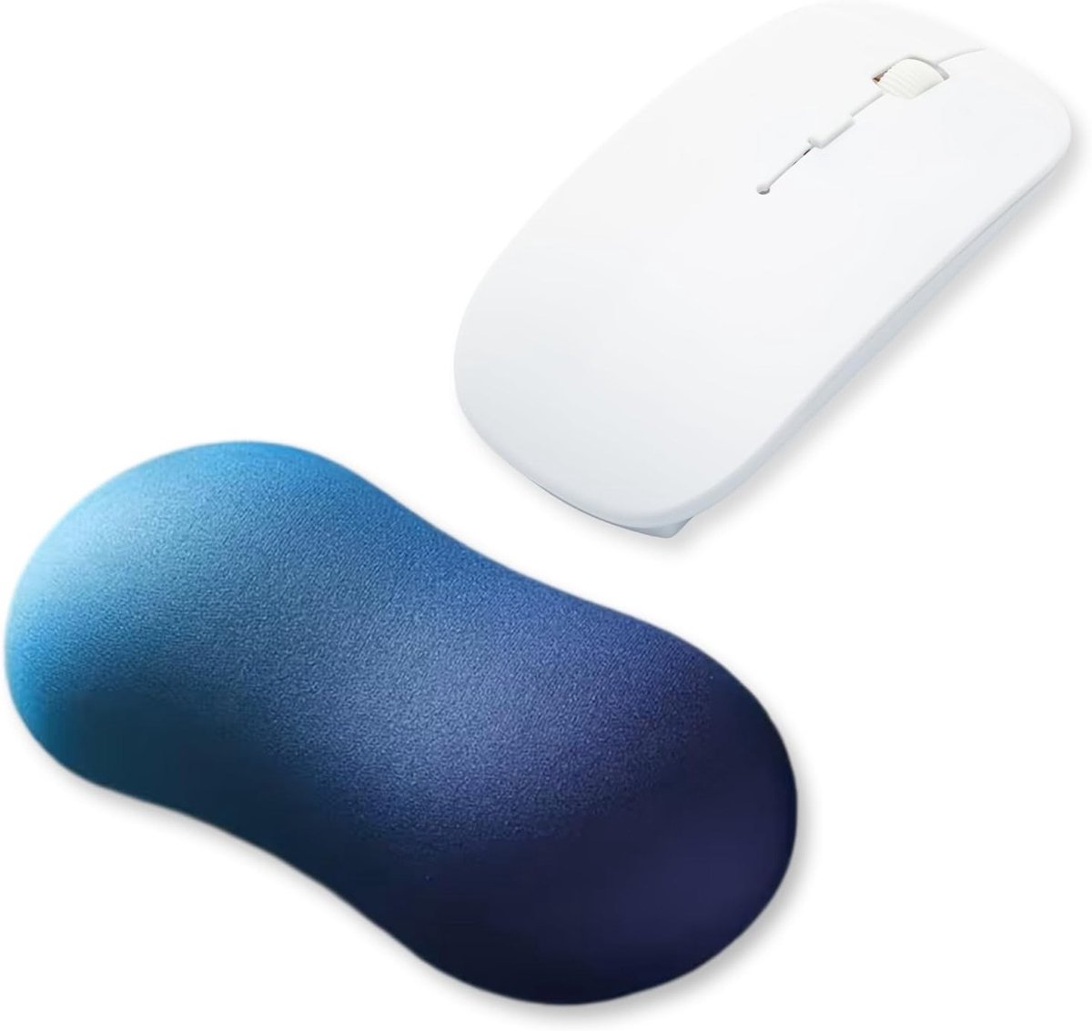 SnelShoppen - Gelkussen Mousepad Ergonomische Muismat met Polssteun, Blauwe Verloop, Zacht Pad, Bescherming voor Toetsenbord en Muis, Comfortabele Pol