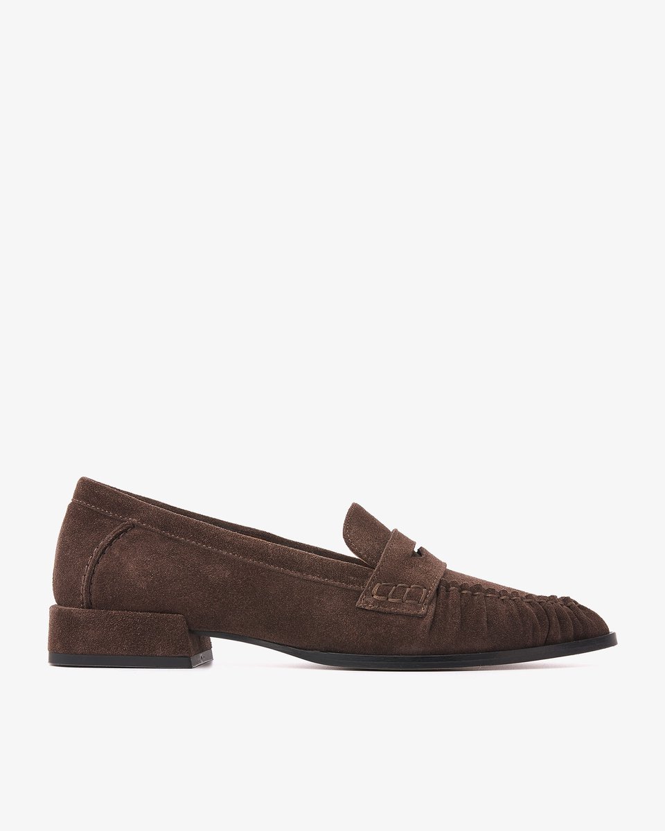 VIA VAI Jazz Billie Loafers Dames - Suède - Bruin - Maat 39