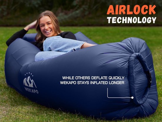 Opblaasbare Loungestoel zonder Pomp - Met Hoofdsteun - Waterafstotend en Lichtgewicht - 208 x 69 cm — afbeelding 3