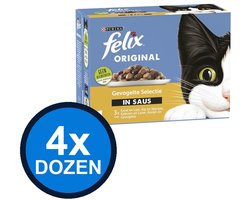4x Felix - Original In Saus Countryside Selectie Multipack - Kattenvoer Natvoer - 1.02 kg