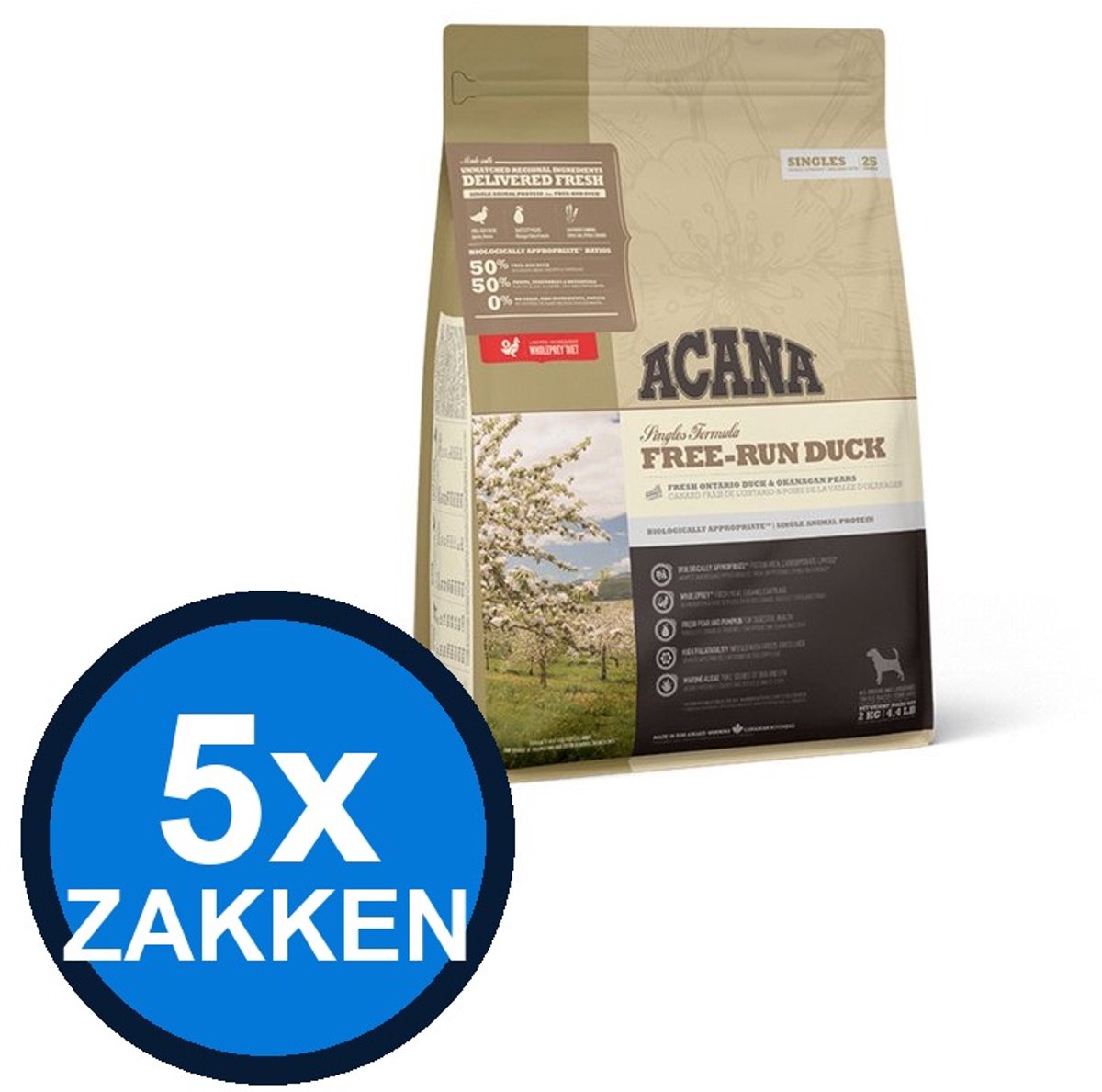 Acana Acana - Singles Free-run Duck - Hondenvoer Droogvoer - 2 kg